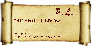 Páskuly Liána névjegykártya